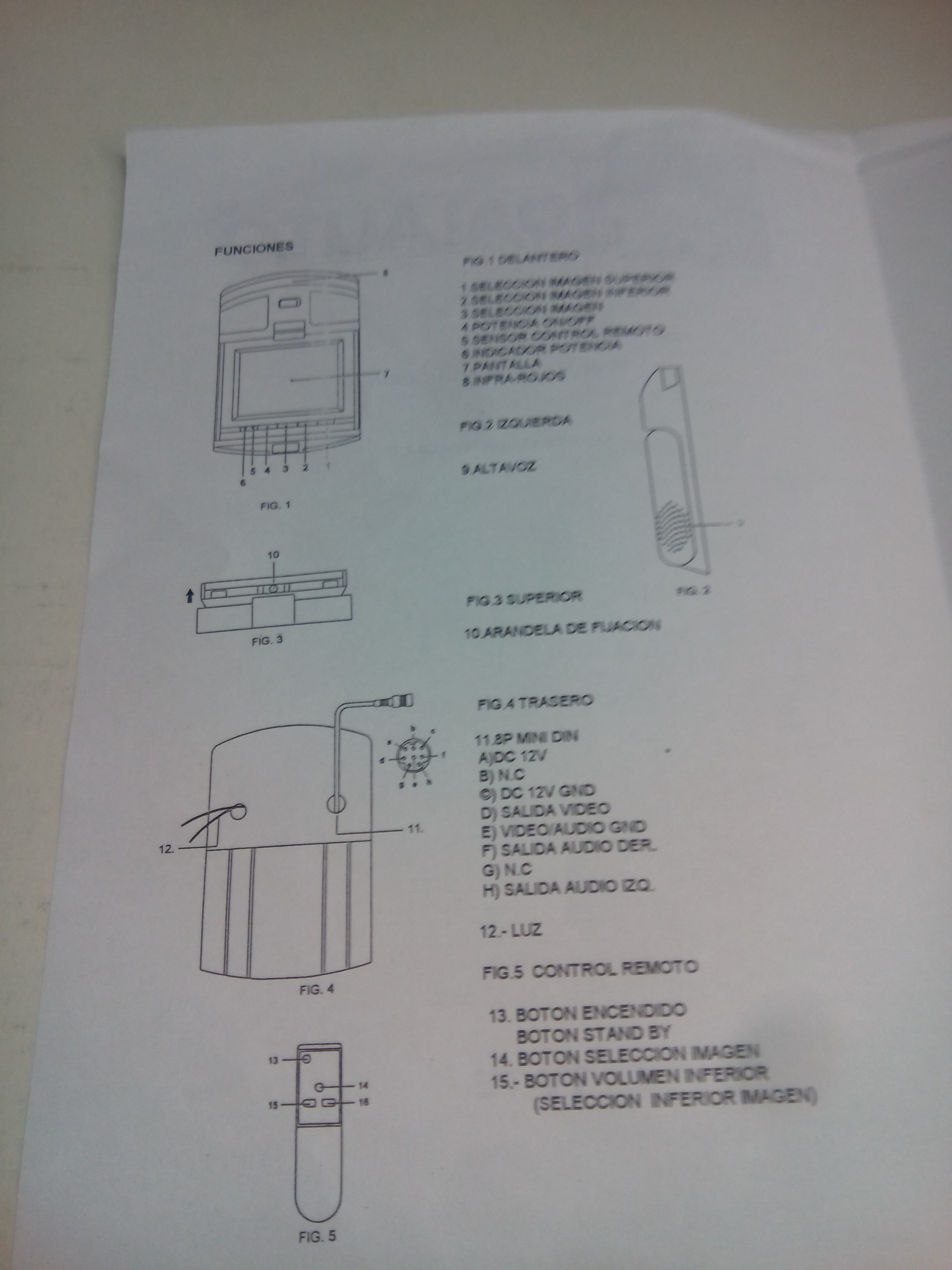 MONITOR TECHO 6,8" TFT-LCD COLOR REF. RAONTVTEA